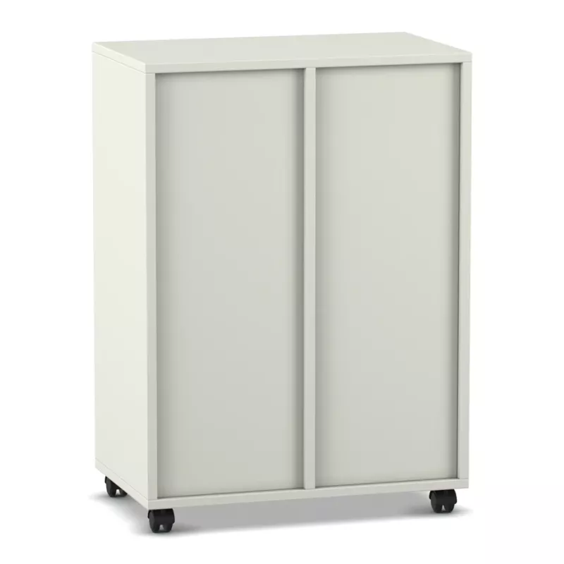 Schrank, Rollschrank, Schiebetüren, Weiß, Schrank mit Rollen