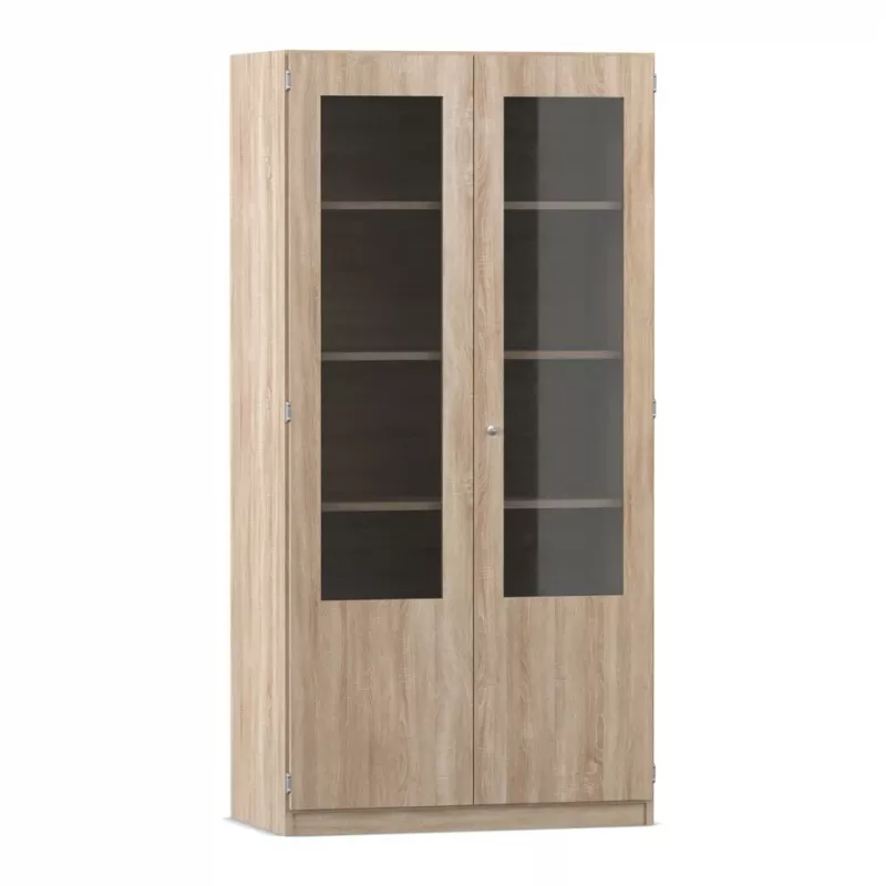 Vitrine, Glasfront, Schrank, Vollholz, Regal mit Glas