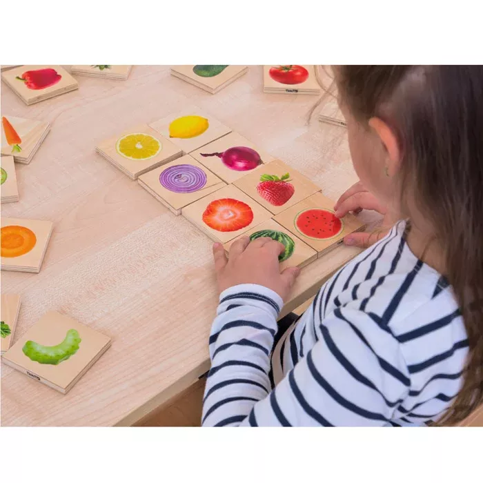 Holzpuzzle, Sortierpuzzle, Früchte Motive, Holzsteine, Kinderpuzzle
