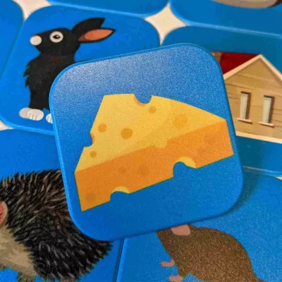 Käse, Wildecke, Tier, Blaues Spielbrett, Fondant-Spielset