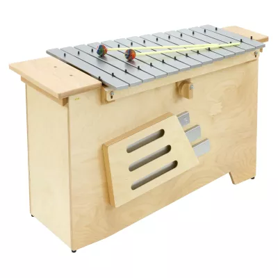 Schlagzeug, Xylophon, Holzkorpus, Metallplatten, Schlägel