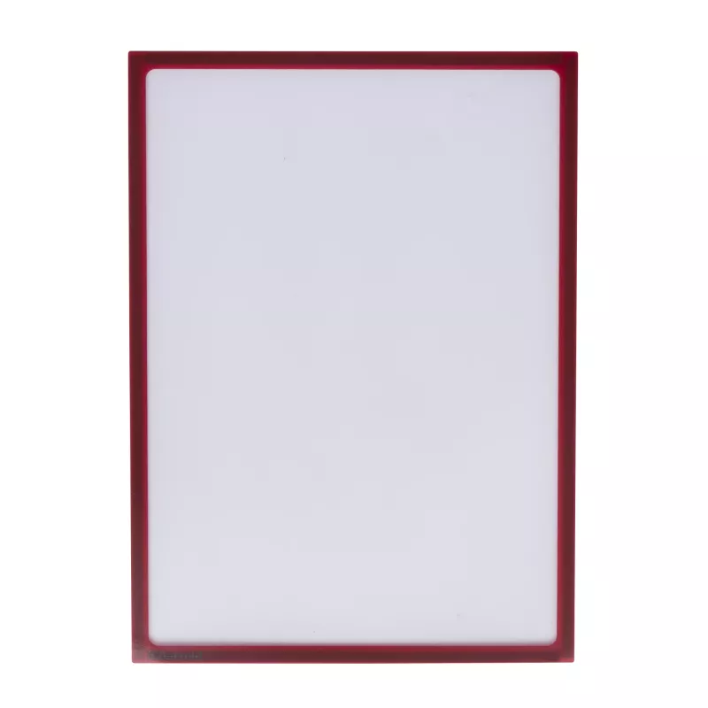LED-Panel, A4 display, red frame, glossy surface, railing-free white board
