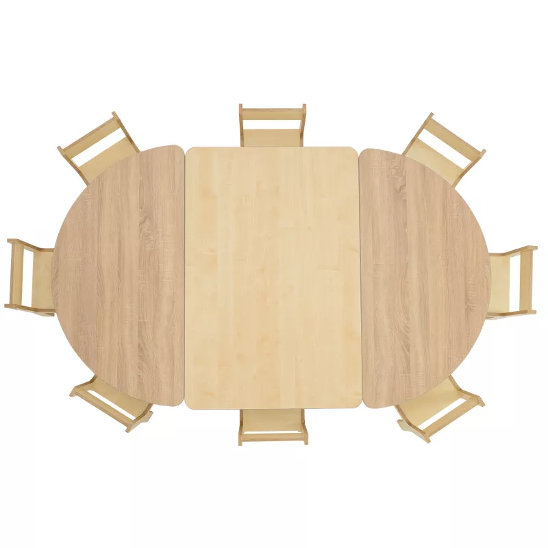Esstisch, Holztisch, Rundtisch, Ausziehbar, Birke