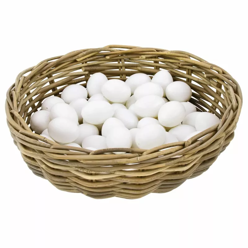 eier, korb, weiß, korb aus wicker, küchenzubehör