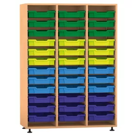 Mittelhohes Regal, 143,9 x 108,5 x 48 cm, mit 36 Boxen