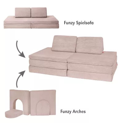 Sofa, Couch, Beige, Kordelstoff, Modulares