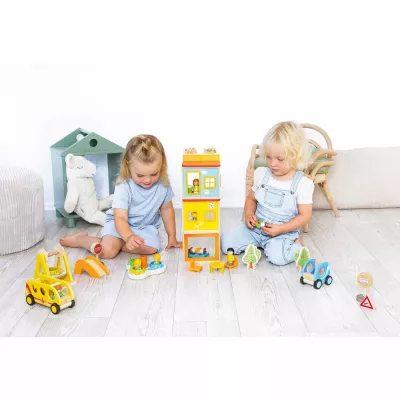 Kinderspielzeug, Kauflinklade, Holzspielzeug, Bauklötze, Fahrzeuge