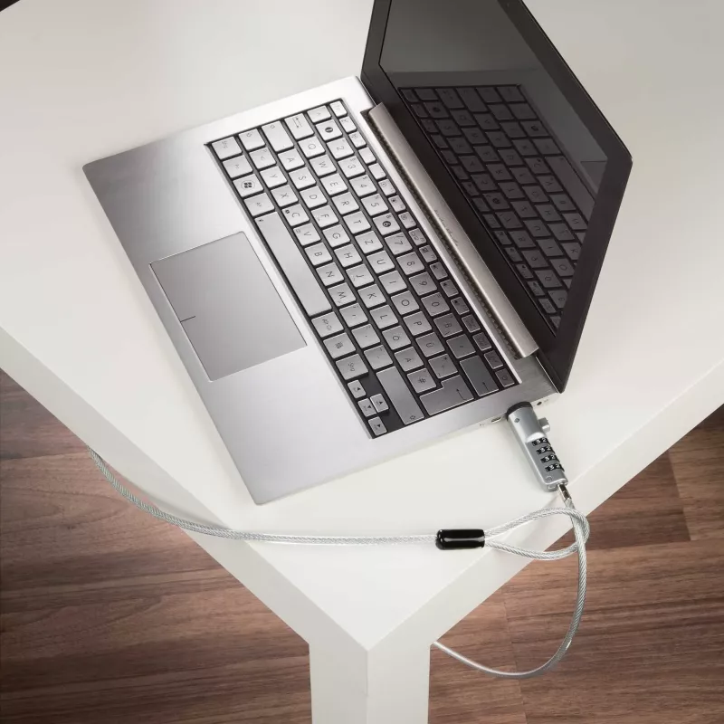 laptop, silber, Tastatur, Schloss, Schlosskette