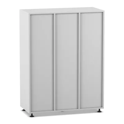 Kleiderschrank, Schrank, Schiebetür, Metall, weiß