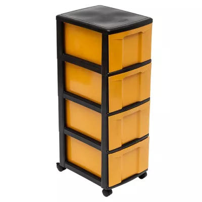 Aufbewahrungswagen, Schubladenbox, Kunststoffschubladen, 4+1 Schubladen, Rollwagen