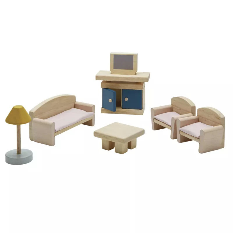 Holzspielzeug, Wohnzimmer-Set, Miniaturmöbel, Kinderzimmer, Puppenhaus
