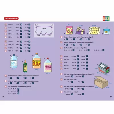 Volumen, Lerneinheit, Mathematik, Flaschen, Karton