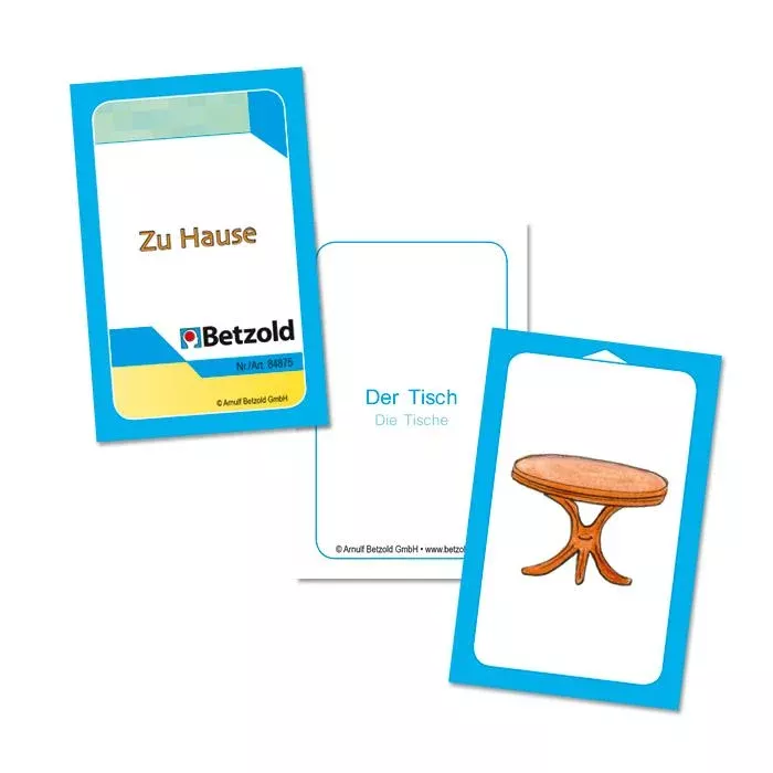 Karten Spiel, Betzold, Tisch Karte, blaue Rahmen, Karte mit Tischbild