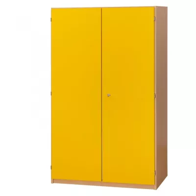 Schrank, Garderobenschrank, Gelb, Zweitreck, Metallgriff, Holzoptik, Korpusholz