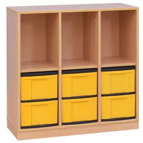 Klassenzimmerregal, 98 x 40,8 x 96,6, mit 3 Fächern und 6 Boxen