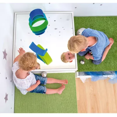 Kinderzimmer, Spielzeug, Kunststoffbögen, Ringe, Grün/Blau