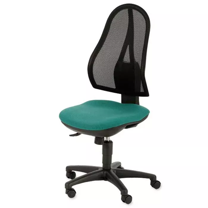 Bürostuhl, ergonomisch, Mesh-Rücken, grüner Sitz, Schwenkstuhl
