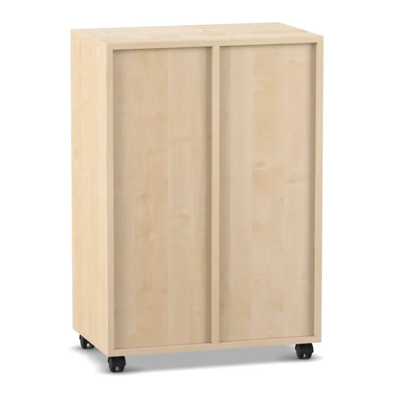 Schrank, Küchenunterschrank, Holzoptik, Schiebetüren, Rollbare