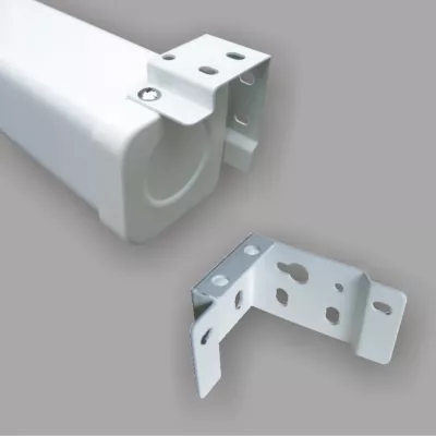 Handlauf, Halteelement, Metall, Weiß, Löcher/Perforiert