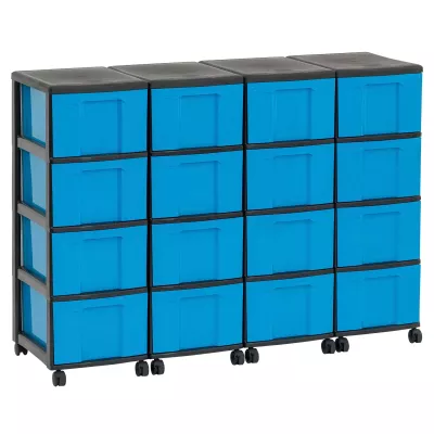 Aufbewahrung, Schrank, Schublade, Blau, Rollbar