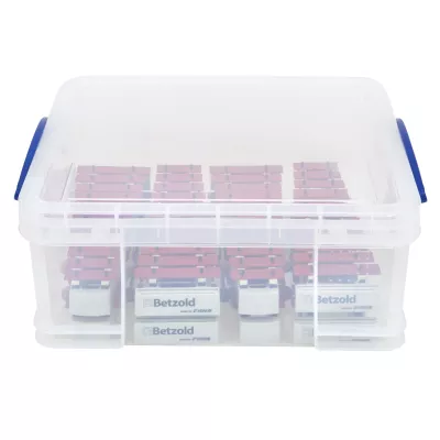Lagerbox, Organizer, klarer Behälter, Steckverbinder, Betzold