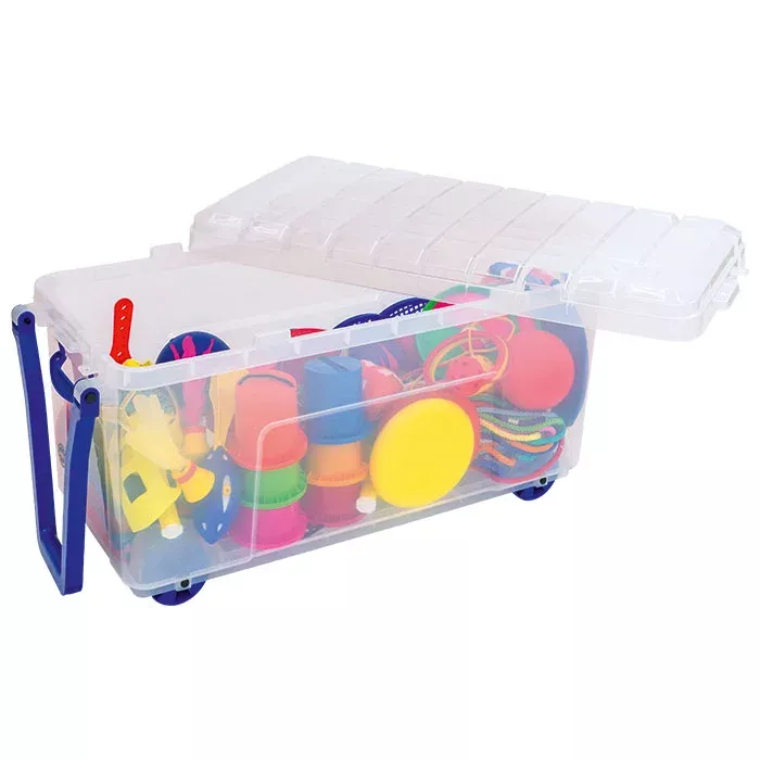 Spielzeugkoffer, Kreisel-Set, Olympia-Bastelset, Sortierwerkzeug, Buntes Kunststoffspielzeug