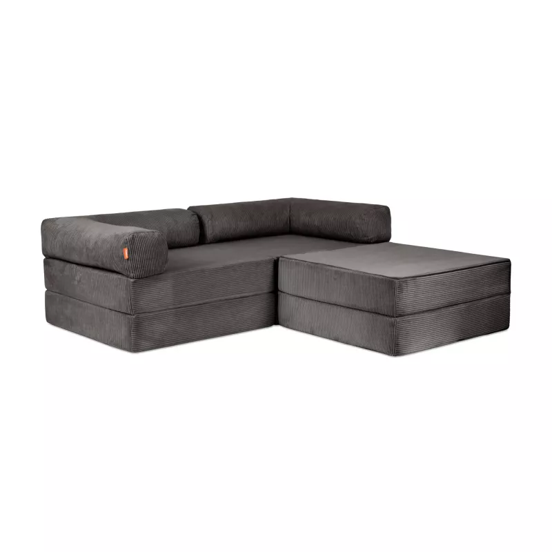 Ecksofa, Sofakissen, Grau, Stoff, Rückenpolster