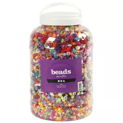 perlen, acryl, bunte perlen, kugeln, beads container