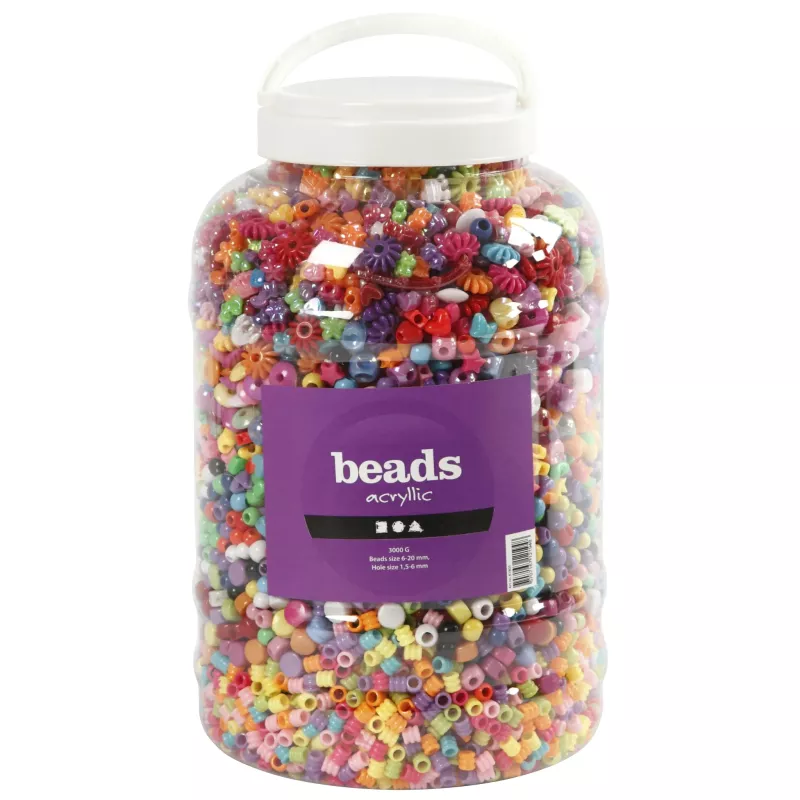 perlen, acryl, bunte perlen, kugeln, beads container