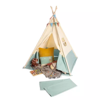 Tipi, Kinderzelt, Spielzelt, Zelt mit Vorhängen, Kissen