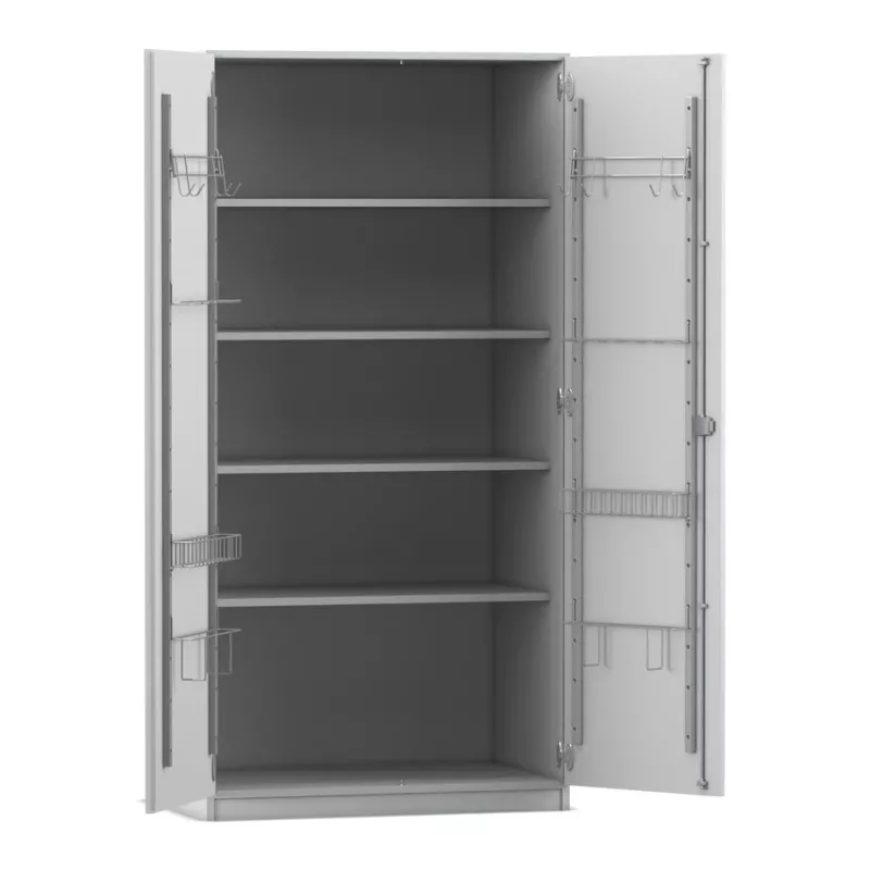 Schrank, Aufbewahrung, Metall, Regale, Schiebetür