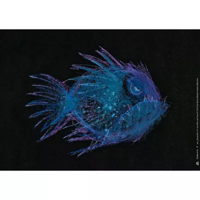 Fisch, Kunst, Nacht, Dunkler Hintergrund, Handgemalt